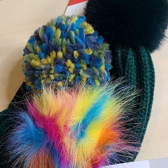Bp Dark Green Pick a Pom Beanie - Picture 2 of 2